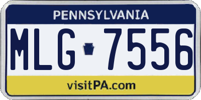 PA license plate MLG7556