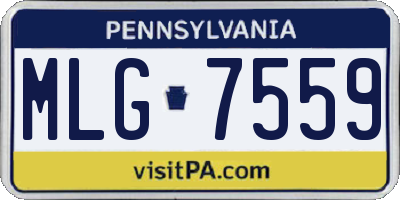PA license plate MLG7559