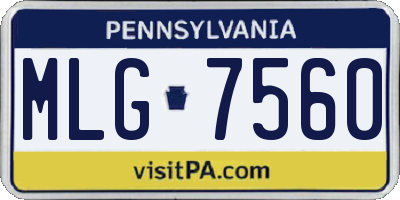 PA license plate MLG7560