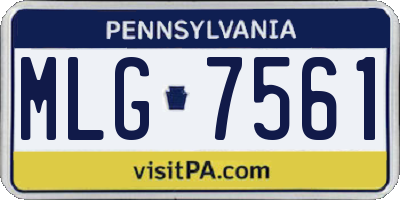 PA license plate MLG7561