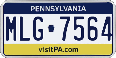 PA license plate MLG7564