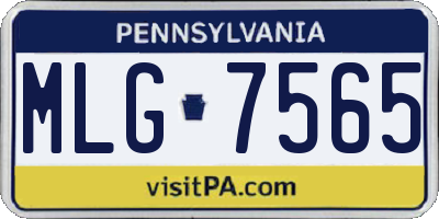 PA license plate MLG7565
