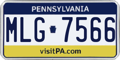 PA license plate MLG7566