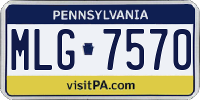 PA license plate MLG7570