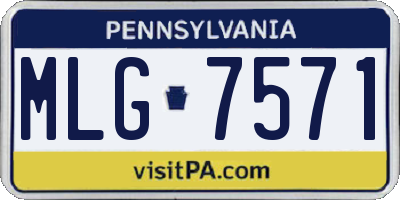 PA license plate MLG7571