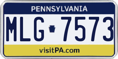 PA license plate MLG7573