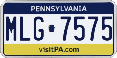 PA license plate MLG7575