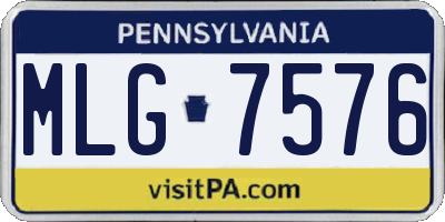PA license plate MLG7576