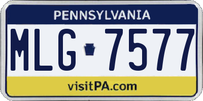 PA license plate MLG7577