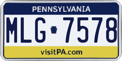 PA license plate MLG7578
