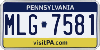 PA license plate MLG7581