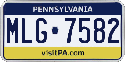 PA license plate MLG7582