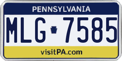 PA license plate MLG7585
