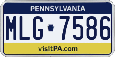 PA license plate MLG7586