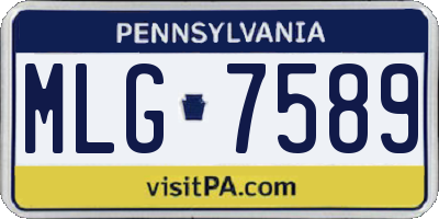 PA license plate MLG7589