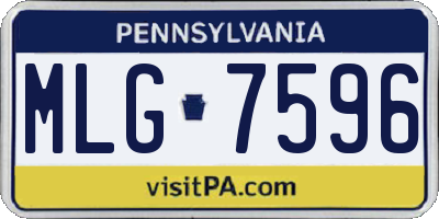 PA license plate MLG7596