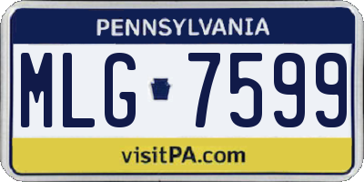 PA license plate MLG7599