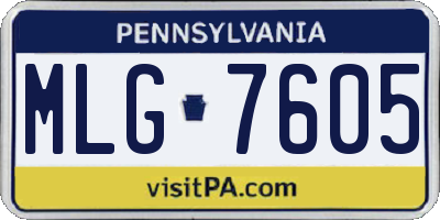 PA license plate MLG7605