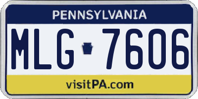 PA license plate MLG7606