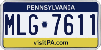 PA license plate MLG7611