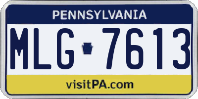 PA license plate MLG7613