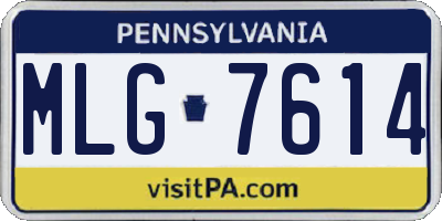 PA license plate MLG7614