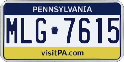 PA license plate MLG7615