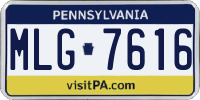 PA license plate MLG7616