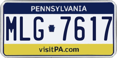 PA license plate MLG7617