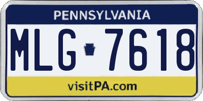 PA license plate MLG7618