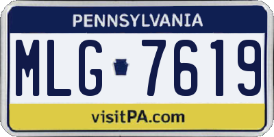 PA license plate MLG7619
