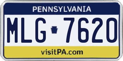 PA license plate MLG7620