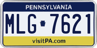 PA license plate MLG7621