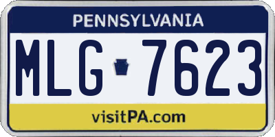 PA license plate MLG7623