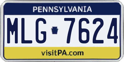 PA license plate MLG7624