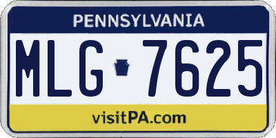 PA license plate MLG7625