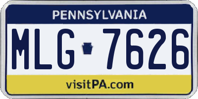 PA license plate MLG7626