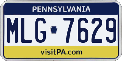 PA license plate MLG7629