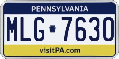 PA license plate MLG7630