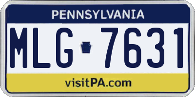 PA license plate MLG7631