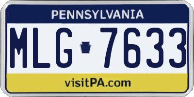 PA license plate MLG7633