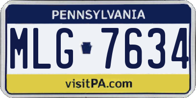 PA license plate MLG7634
