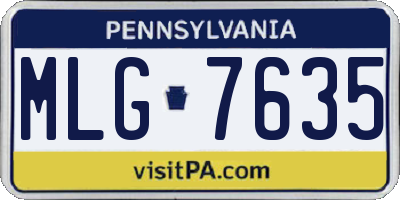PA license plate MLG7635