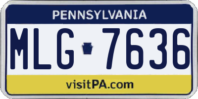 PA license plate MLG7636