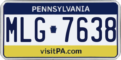 PA license plate MLG7638