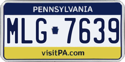 PA license plate MLG7639
