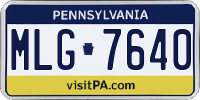 PA license plate MLG7640