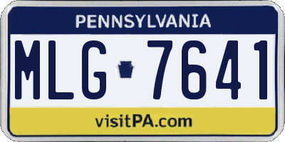 PA license plate MLG7641