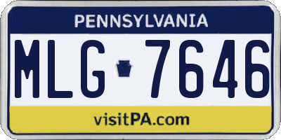 PA license plate MLG7646