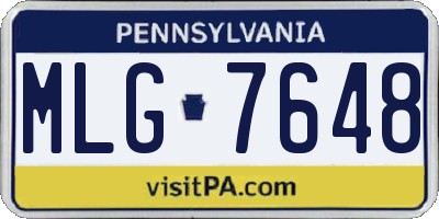 PA license plate MLG7648